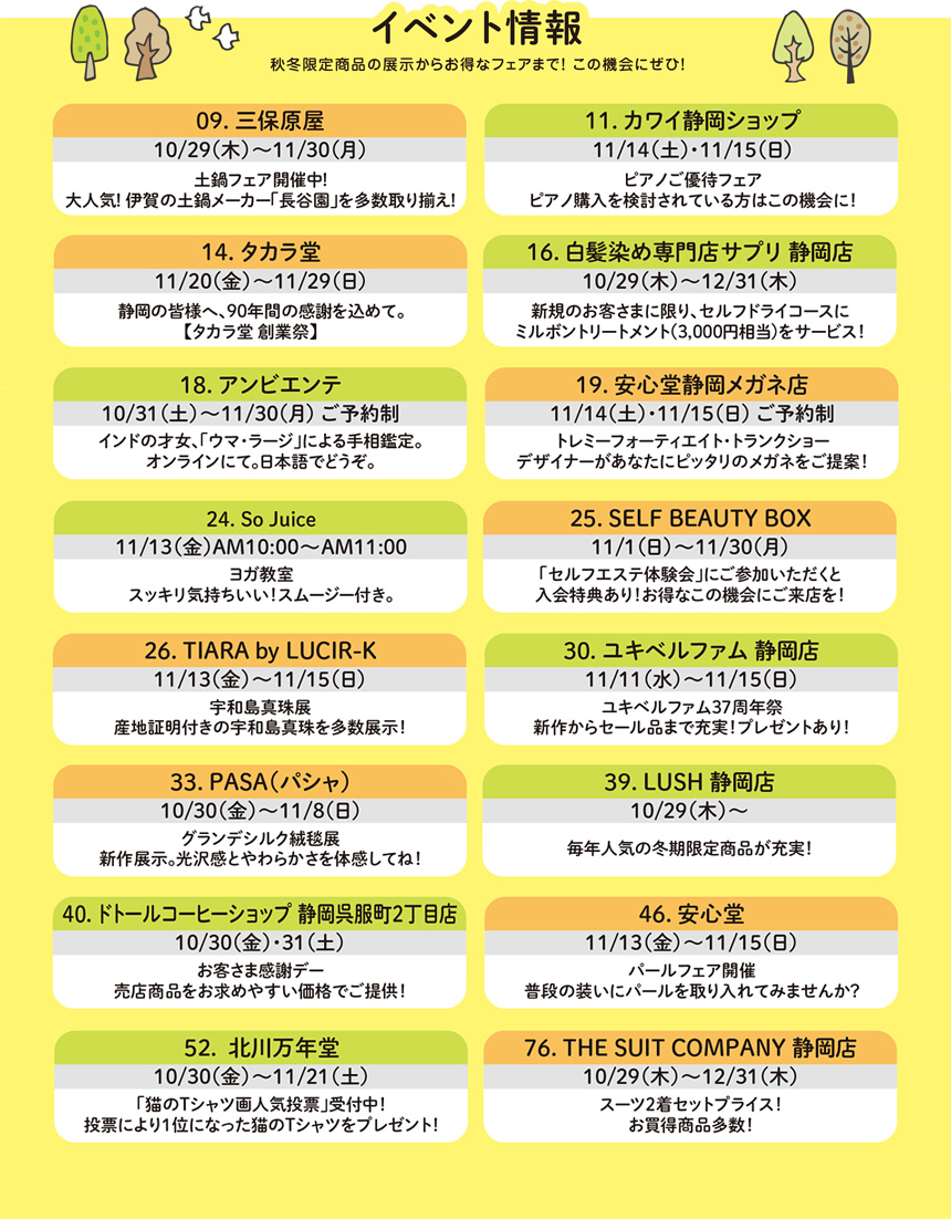 名店街 各店情報